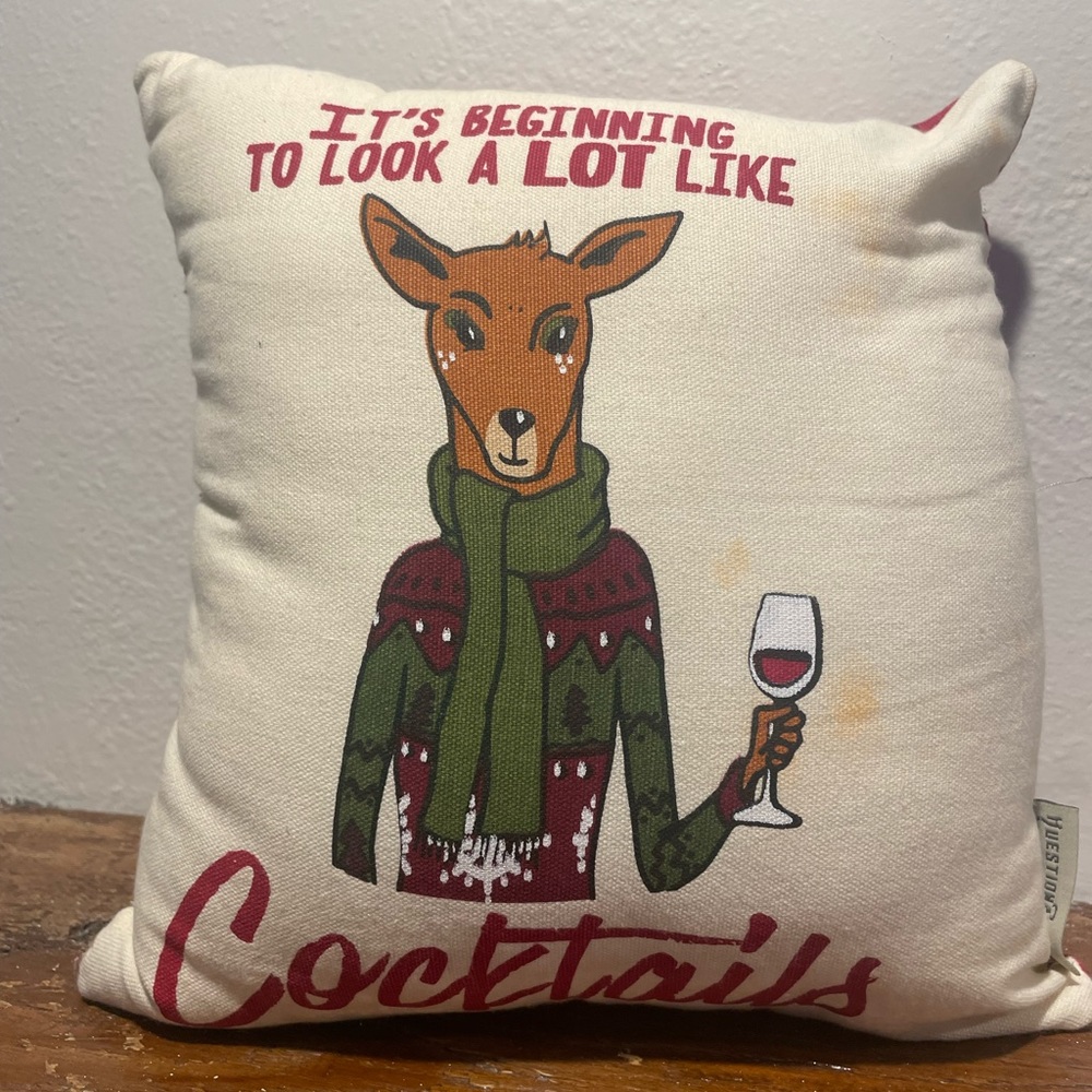 Cocktail Holiday Pillow